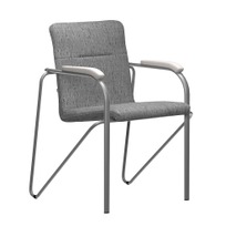 Офисные Стул Самба, Montana 283, каркас-серебро, подлокотники-белёный дуб - фото