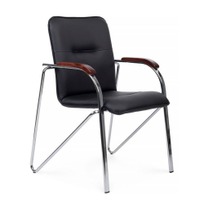 Офисные Стул Самба с деревянными подлокотниками, черный - фото