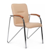 Офисные Стул Самба с деревянными подлокотниками, бежевый - фото