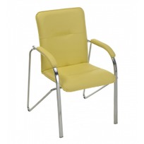 Офисные Стул-кресло Самба М, желтый, хром - фото