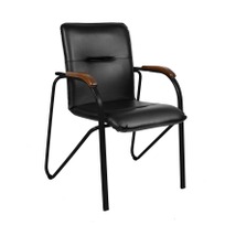 Офисные Стул Samba, искусственная кожа черная, каркас черный - фото