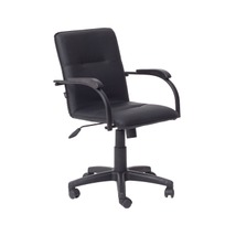 Офисные Кресло Самба офисное, экокожа Galaxy black, каркас черный - фото