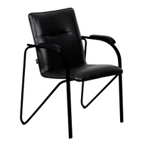 Офисные Стул Самба, кожзам Galaxy black, каркас черный муар - фото