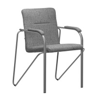 Офисные Стул Самба M, рогожка MAKRO 282, каркас серебро - фото